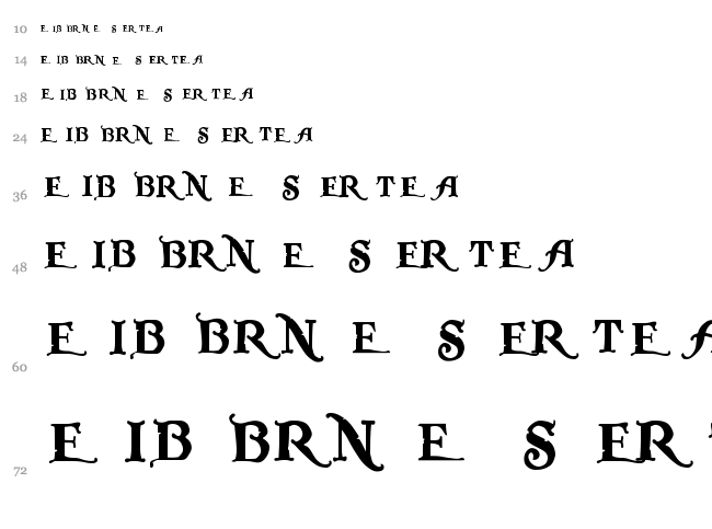 Pieces of Eight font waterfall
